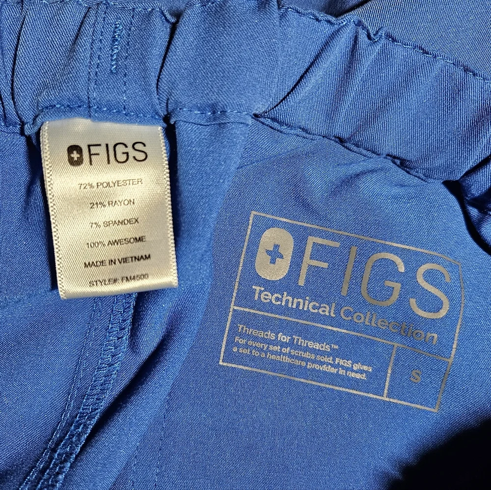 Figs Pisco Basic Blue Straight Leg Scrub Pants